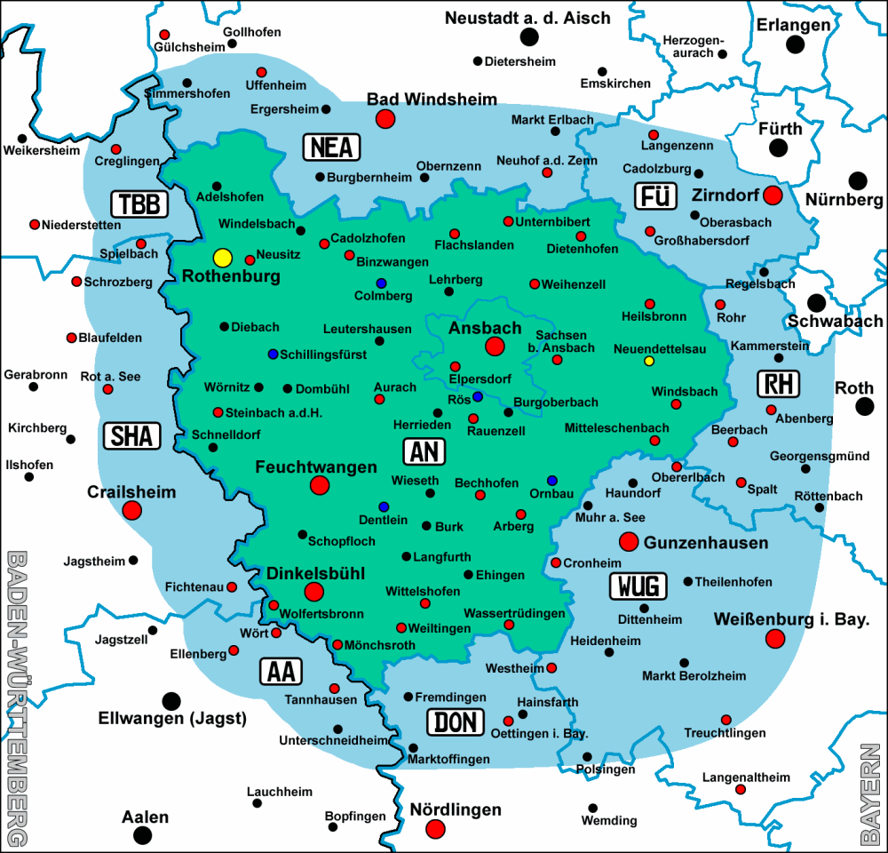 Landkreis Ansbach Karte | creactie